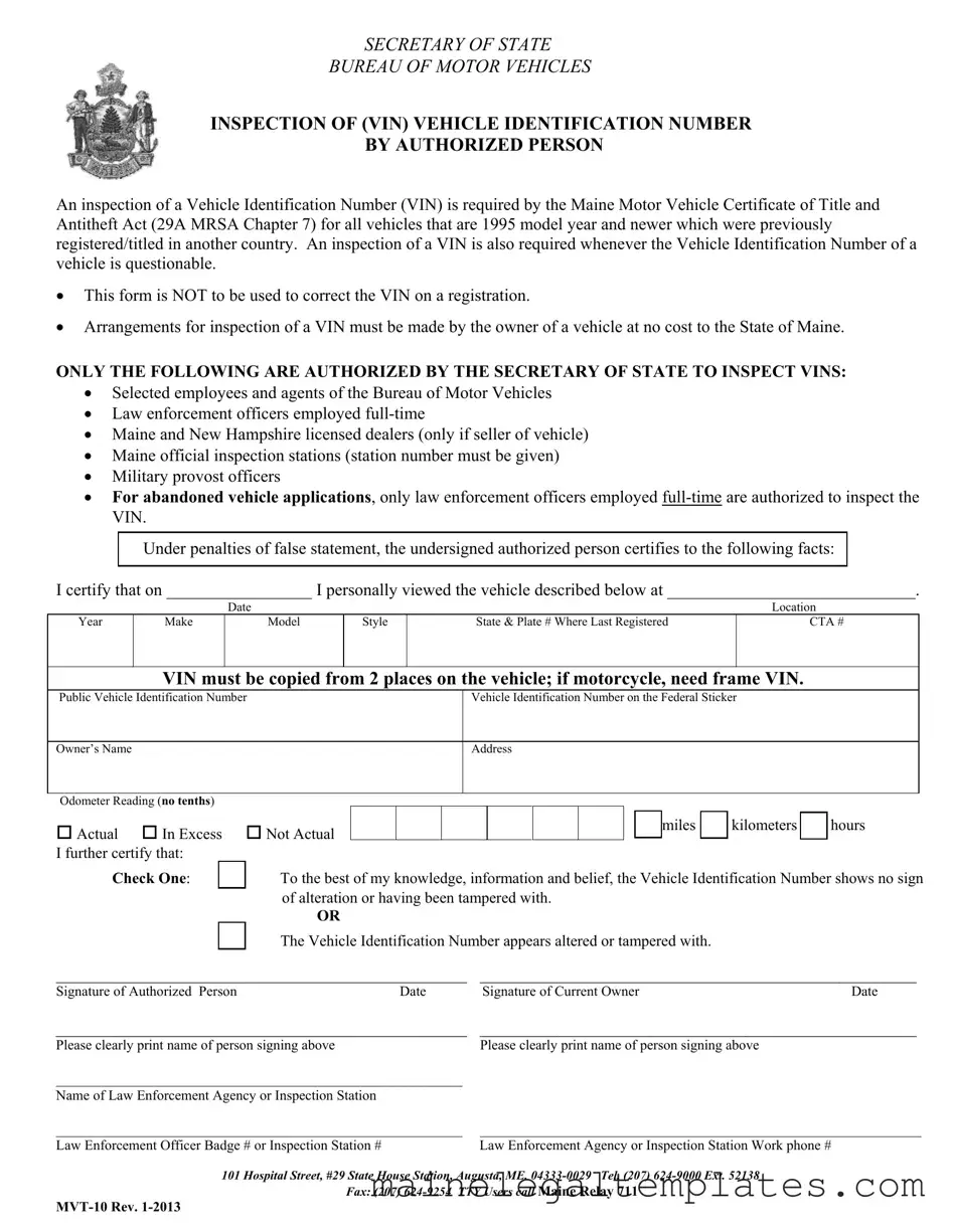 Get Maine Mvt 10 Form in PDF