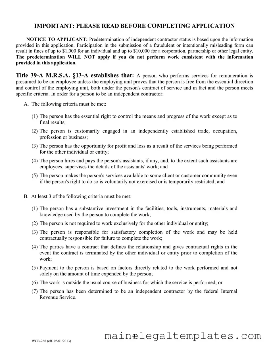 Get Maine Predetermination Form in PDF