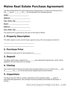 Legal  Real Estate Purchase Agreement Template for Maine