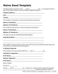 Legal  Deed Template for Maine