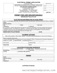 Get Maine Electrical Permit Form in PDF