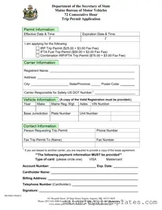 Get Maine Trip Permit Application Form in PDF